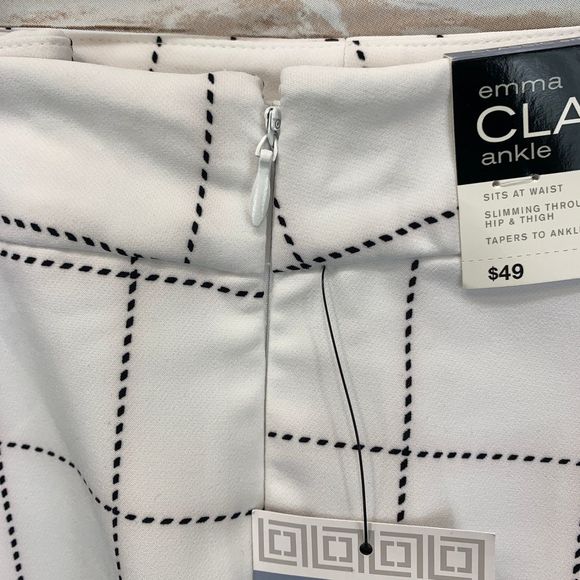 Liz Claiborne Emma Ankle Pant, White & Black - Picture 7 of 7